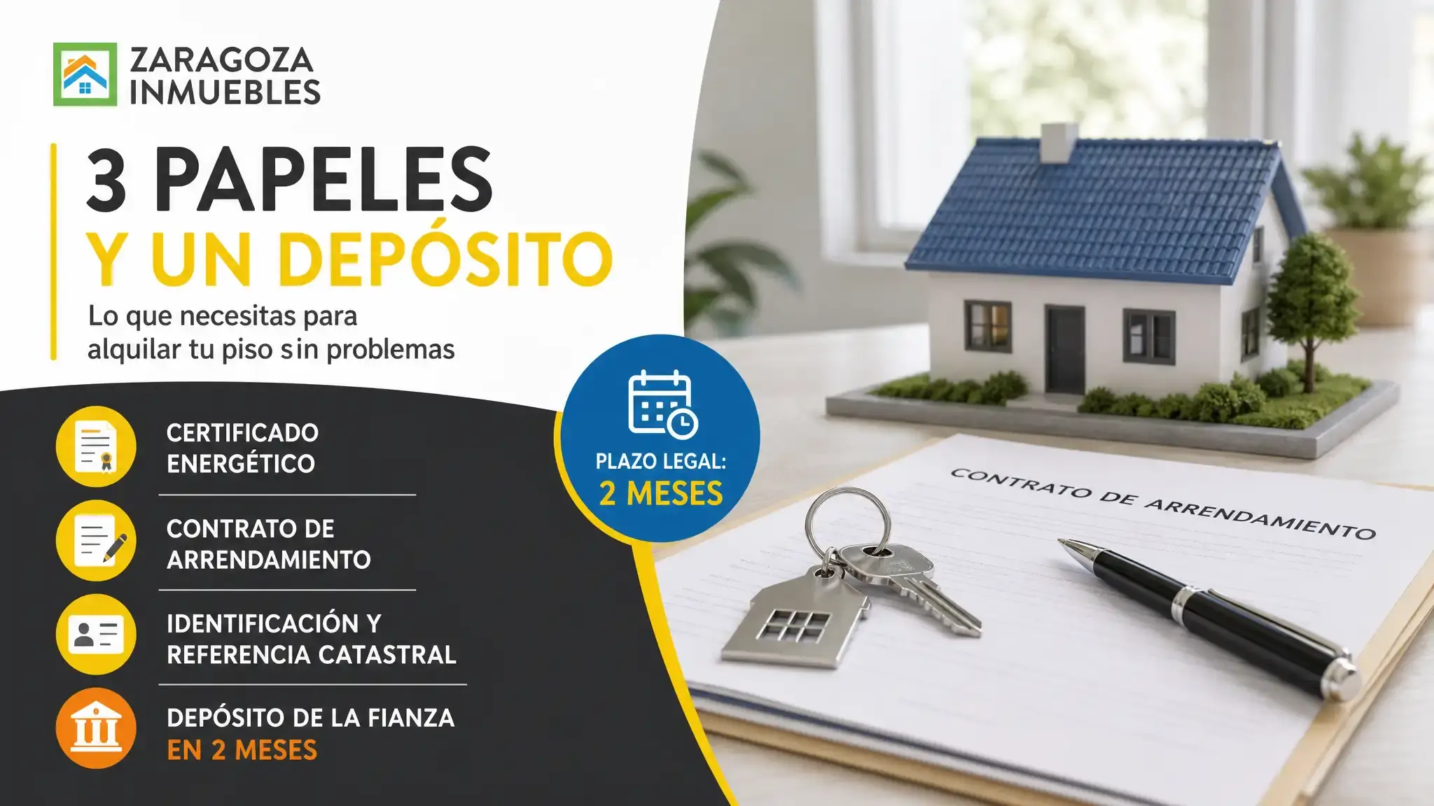 ¿Qué necesitas para alquilar tu piso? tres papeles y un depósito