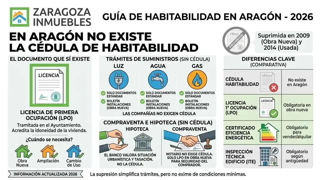 Licencia de Primera Ocupación (LPO) vs Cédula de Habitabilidad en Aragón